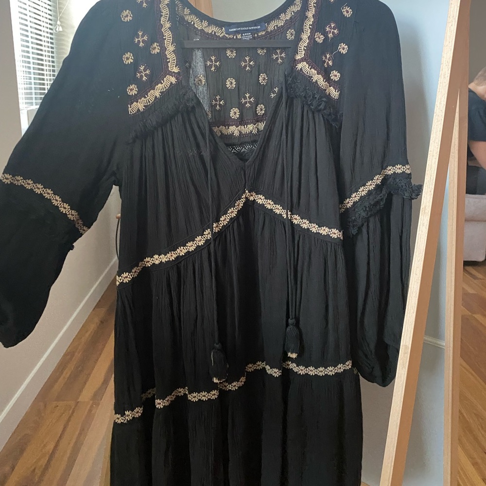 Long sleeve black dress american eagle